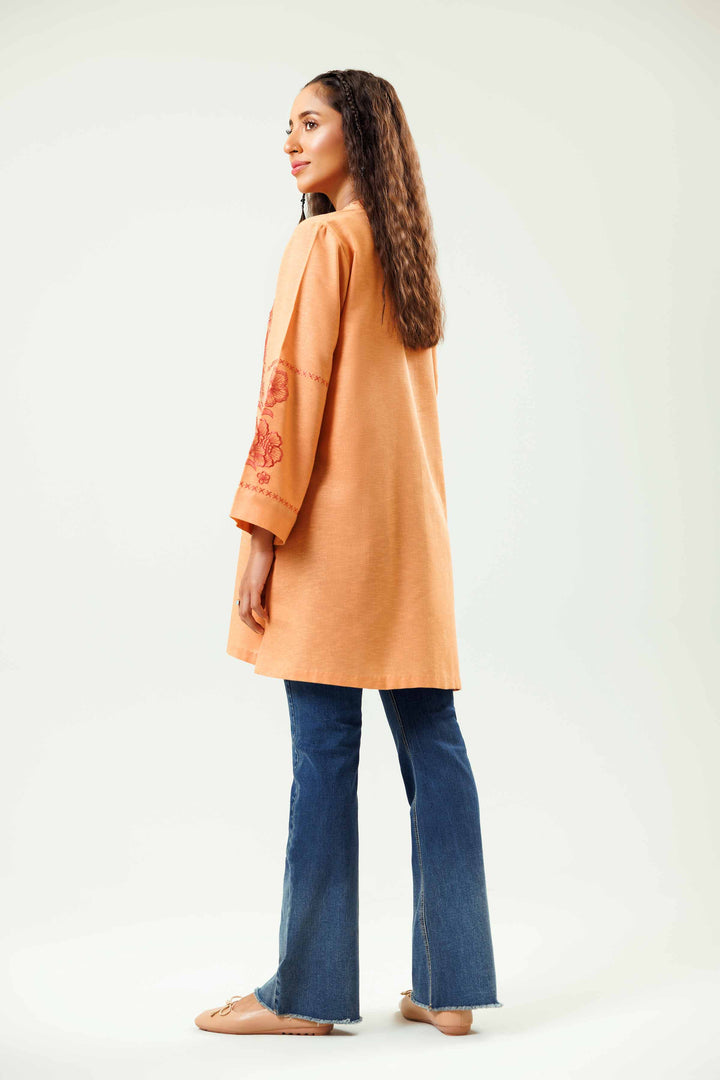 Peach Karandi Embroidered Winter Tunic