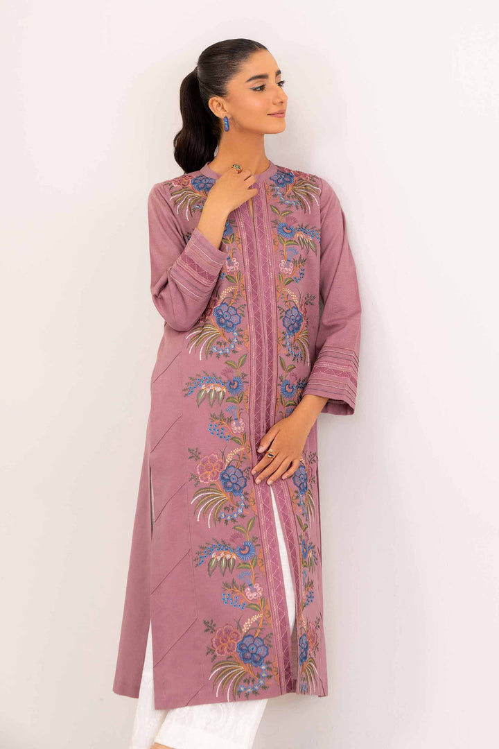 Embroidered Mauve Karandi Shirt