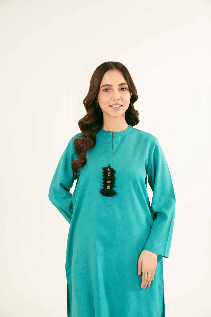 Basic Aqua Green Karandi Co-ord Set