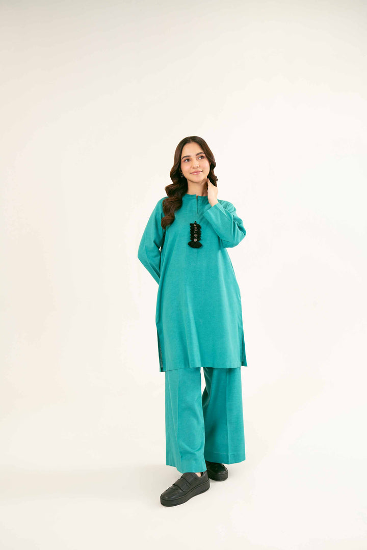 Basic Aqua Green Karandi Co-ord Set