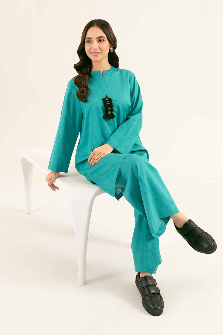 Basic Aqua Green Karandi Co-ord Set