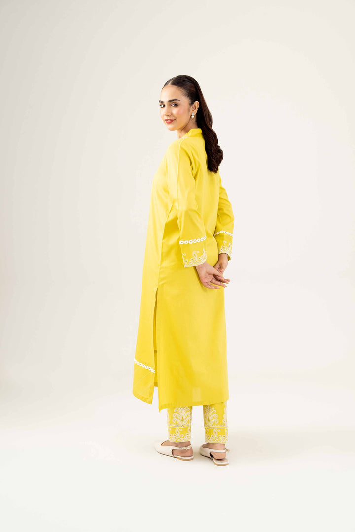 2 Piece Embroidered Winter Dobby Lemon Suit