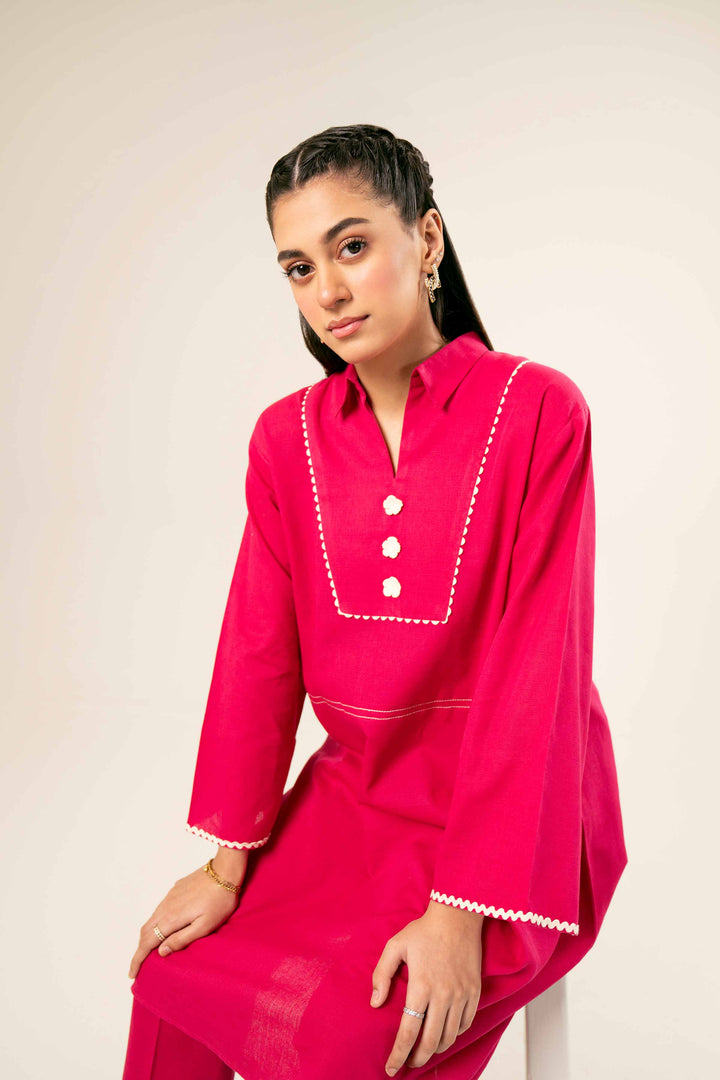 2 Piece Pink Khaddar Co-ord Set