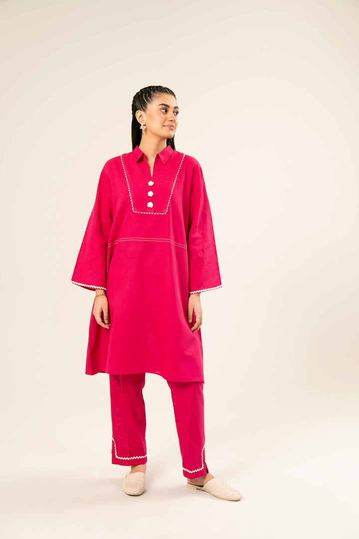 2 Piece Pink Khaddar Co-ord Set