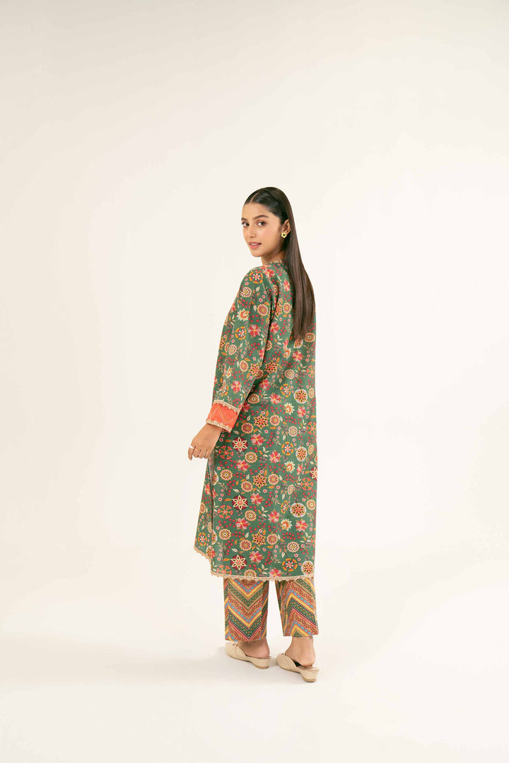 2 Piece Green Khaddar Printed Suit