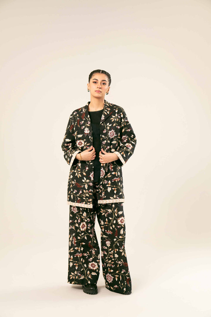 2 Piece Black Khaddar Co-ord Set