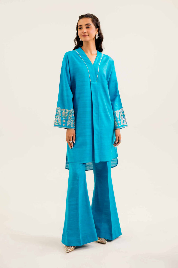 2 Piece Embroidered Teal Winter Khaddar Suit