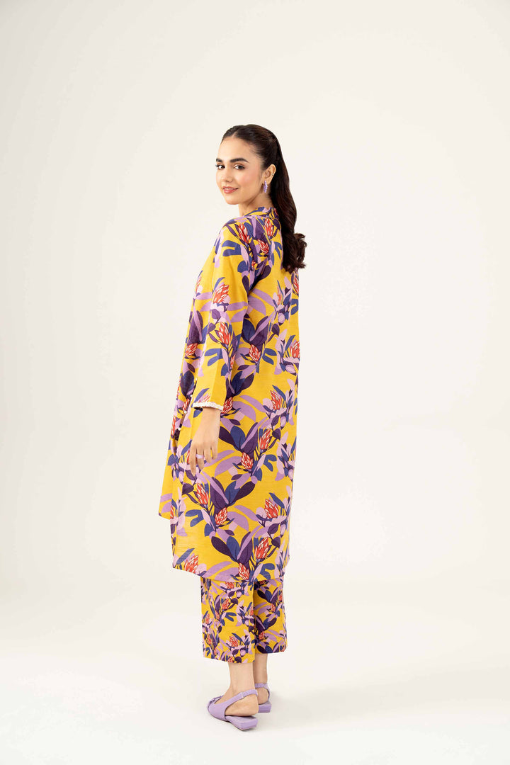 2 Piece Printed Mustard Winter Khaddar Suit