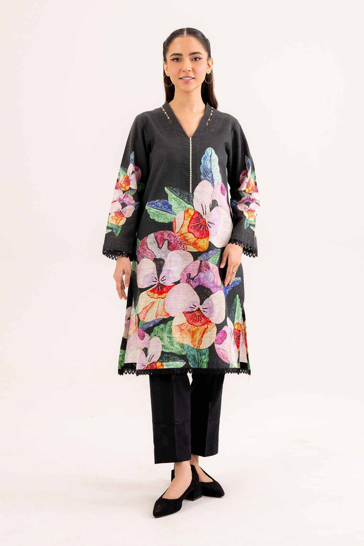 Khaddar Black Printed Shirt