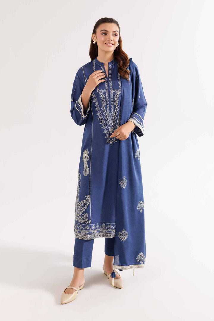 3 Piece Blue Karandi Suit