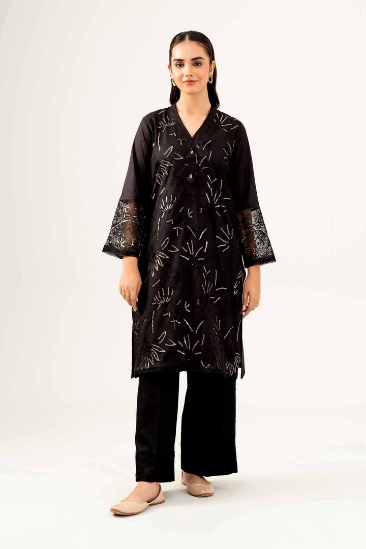 Lawn Black Embroidered Winter Shirt