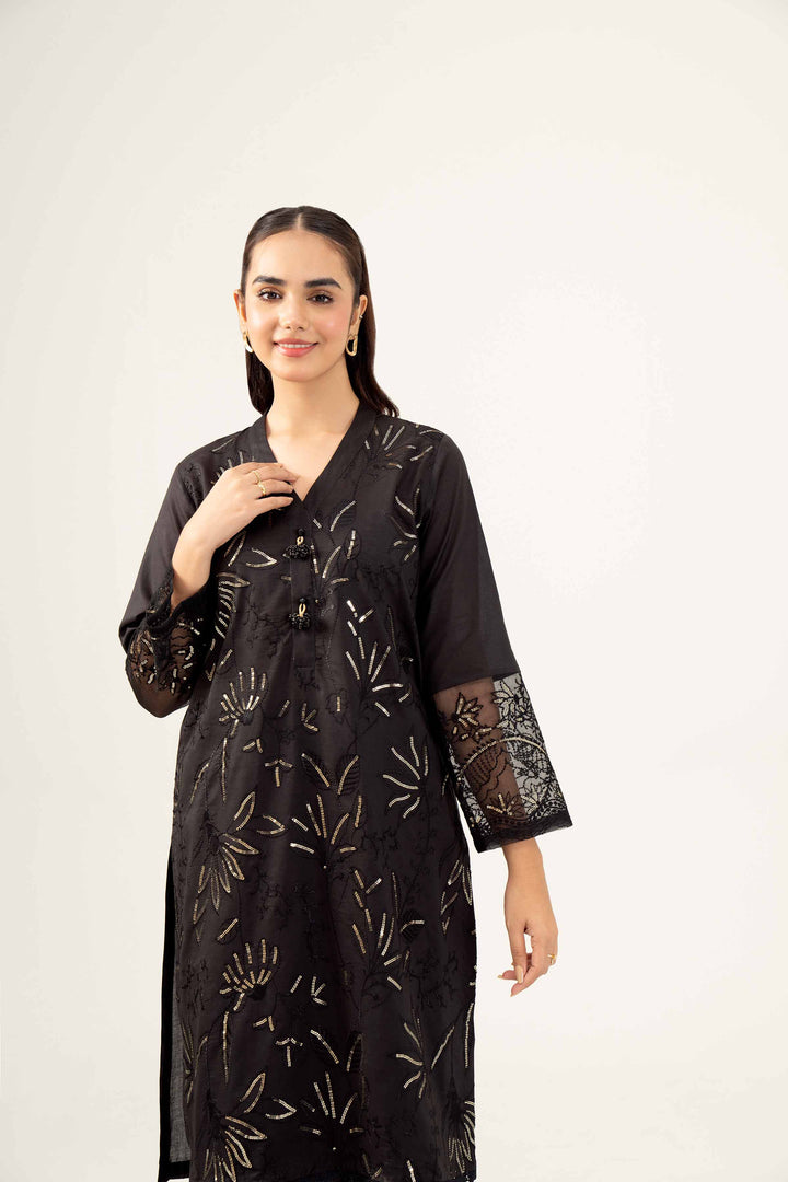 Lawn Black Embroidered Winter Shirt