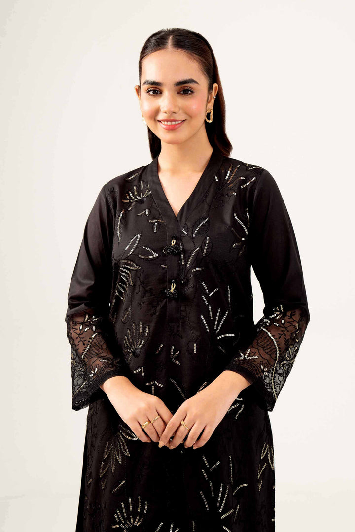 Lawn Black Embroidered Winter Shirt