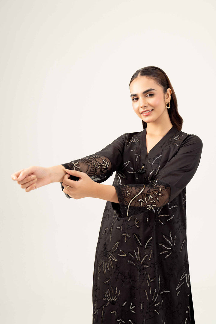 Lawn Black Embroidered Winter Shirt