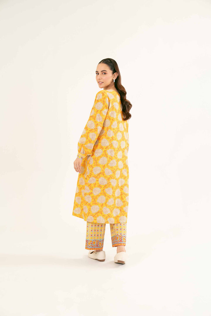 Printed Yellow Khaddar Suit