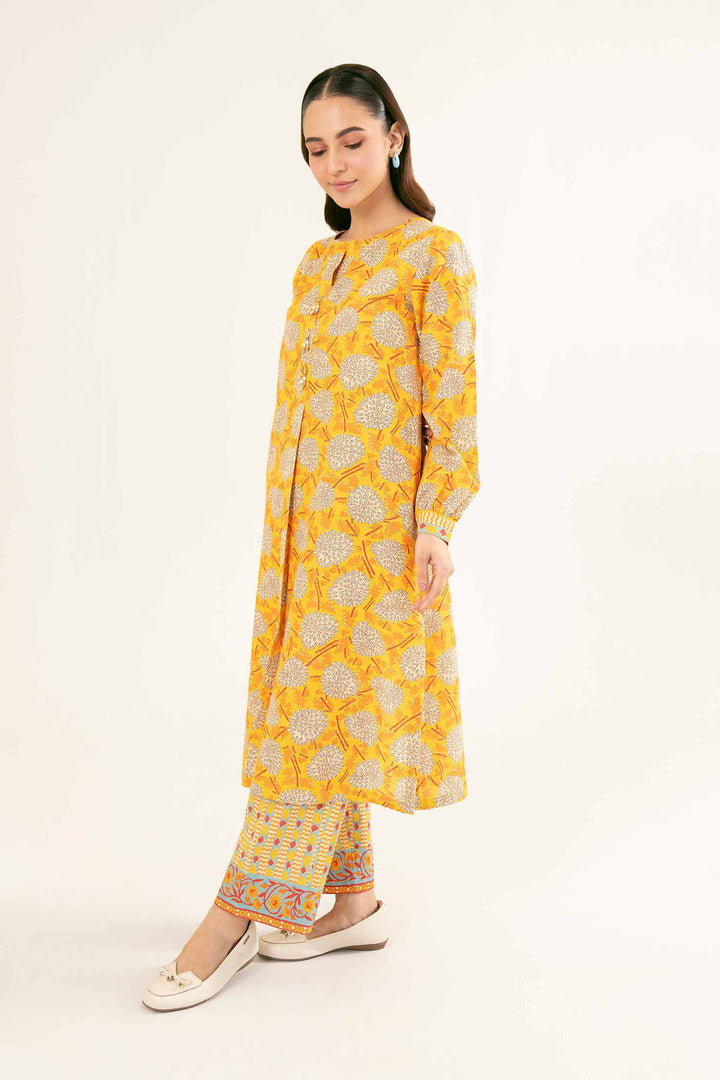 Printed Yellow Khaddar Suit