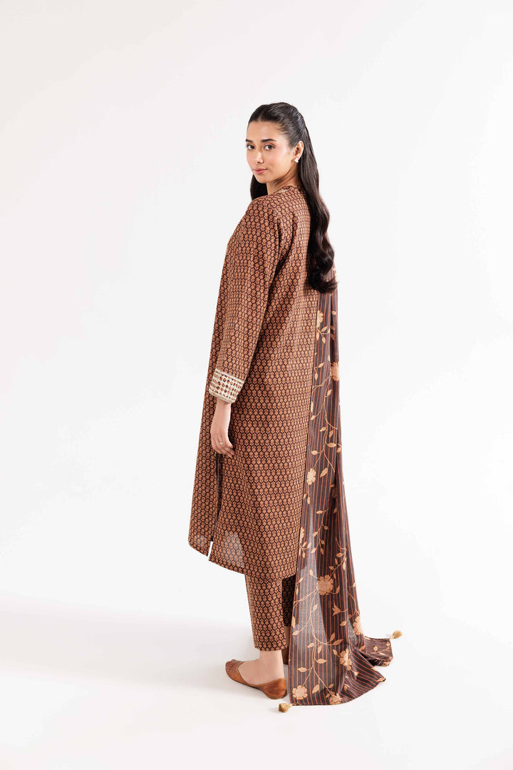 3 Piece Brown Karandi Suit