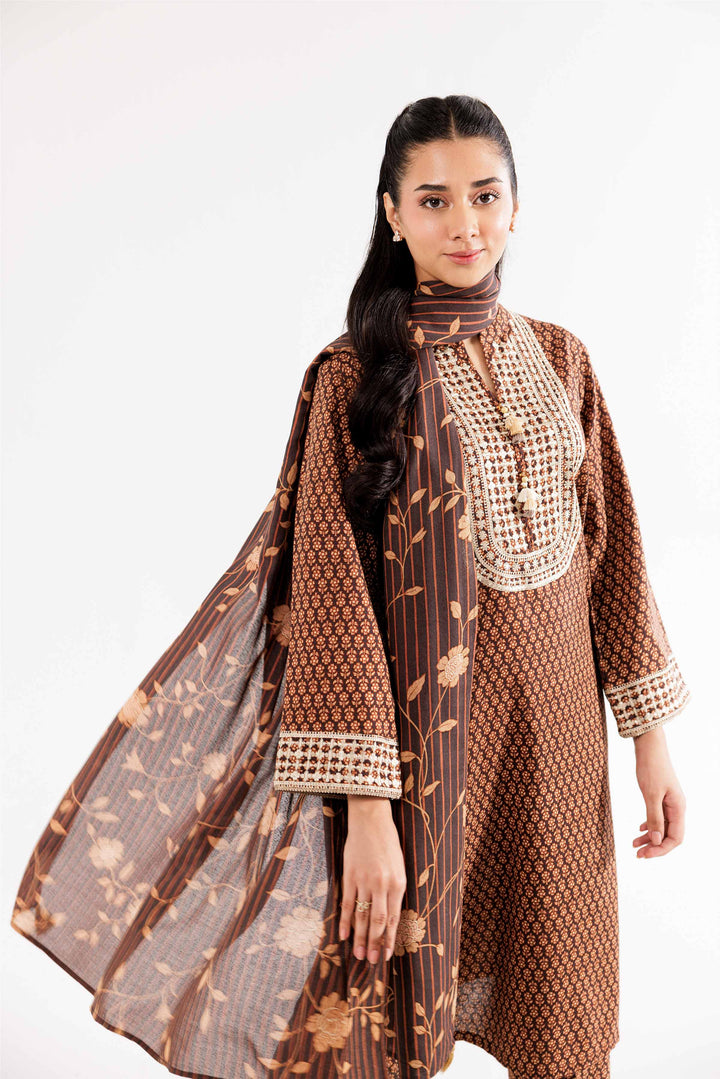 3 Piece Brown Karandi Suit