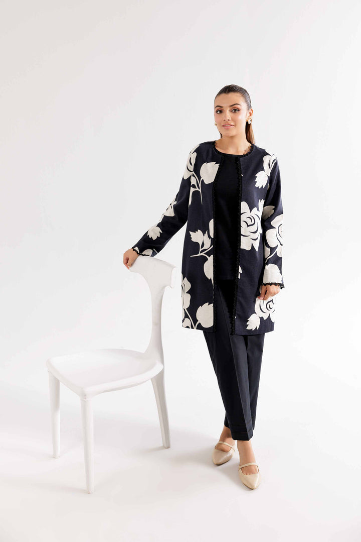 Karandi Black Printed Jacket