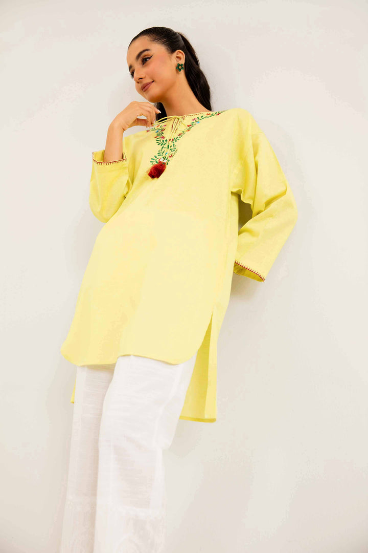 Yellow Karandi Basic Winter Shirt