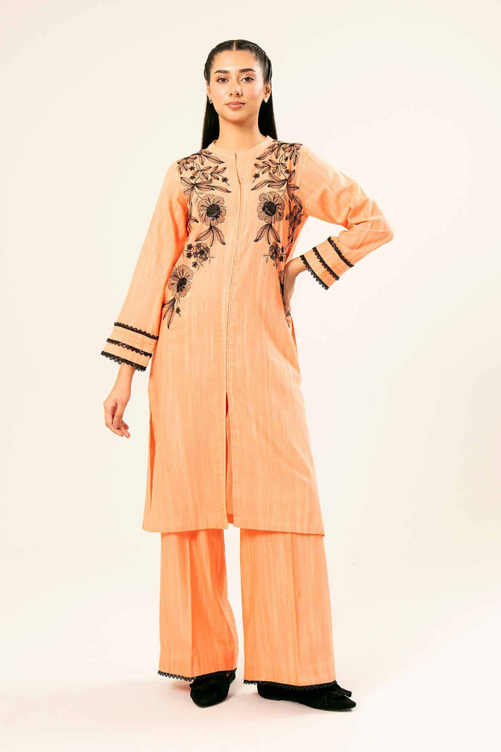 2 Piece Orange Khaddar Suit