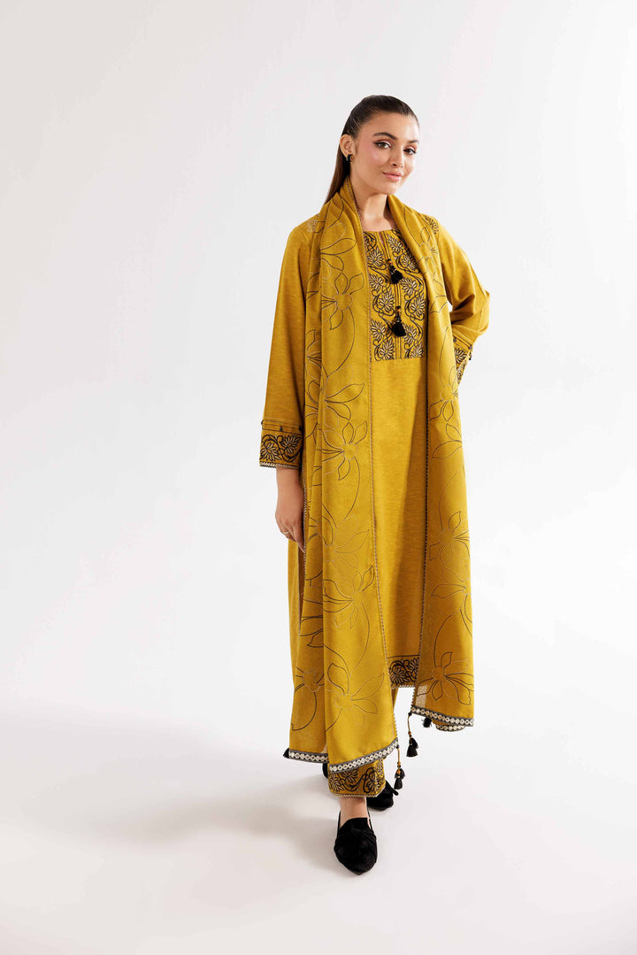 3 Piece Mustard Karandi Suit