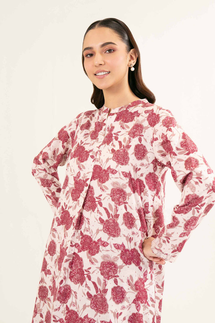 Printed Light Pink Karandi Suit