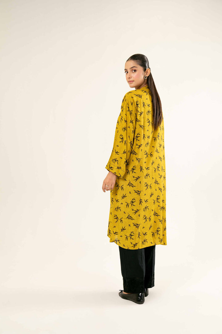 Printed Mustard Linen Shirt