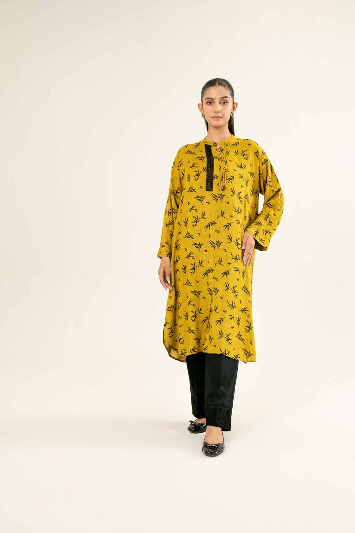 Printed Mustard Linen Shirt