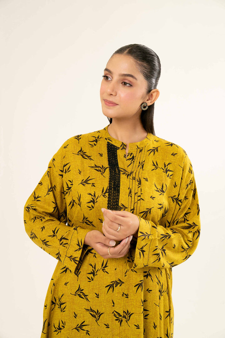 Printed Mustard Linen Shirt