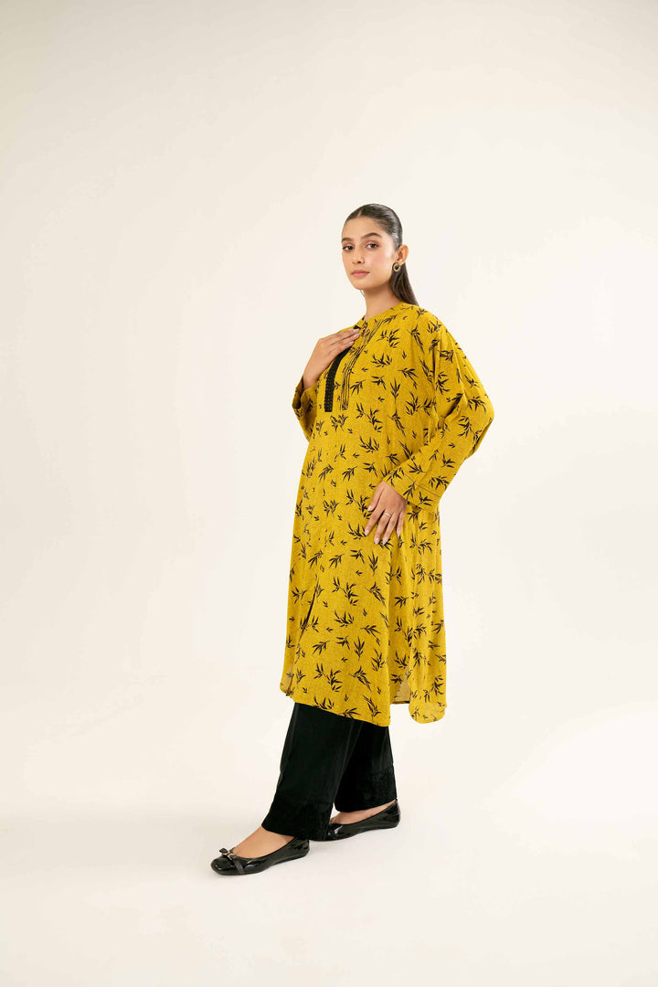 Printed Mustard Linen Shirt