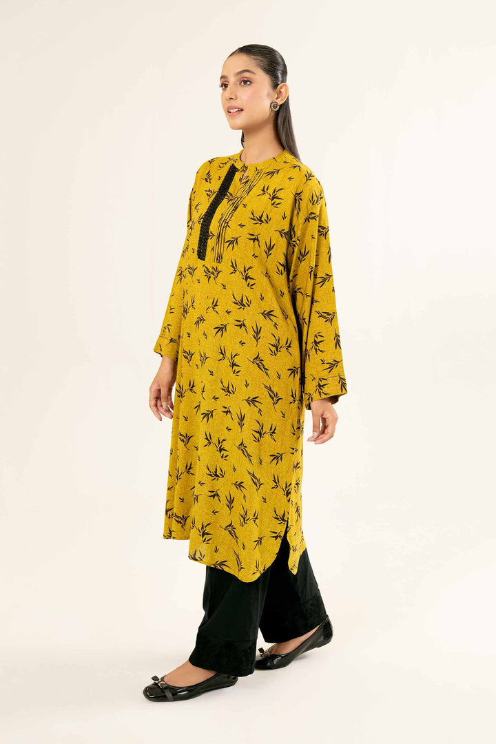 Printed Mustard Linen Shirt