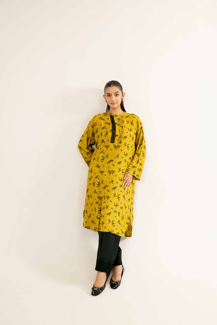 Printed Mustard Linen Shirt