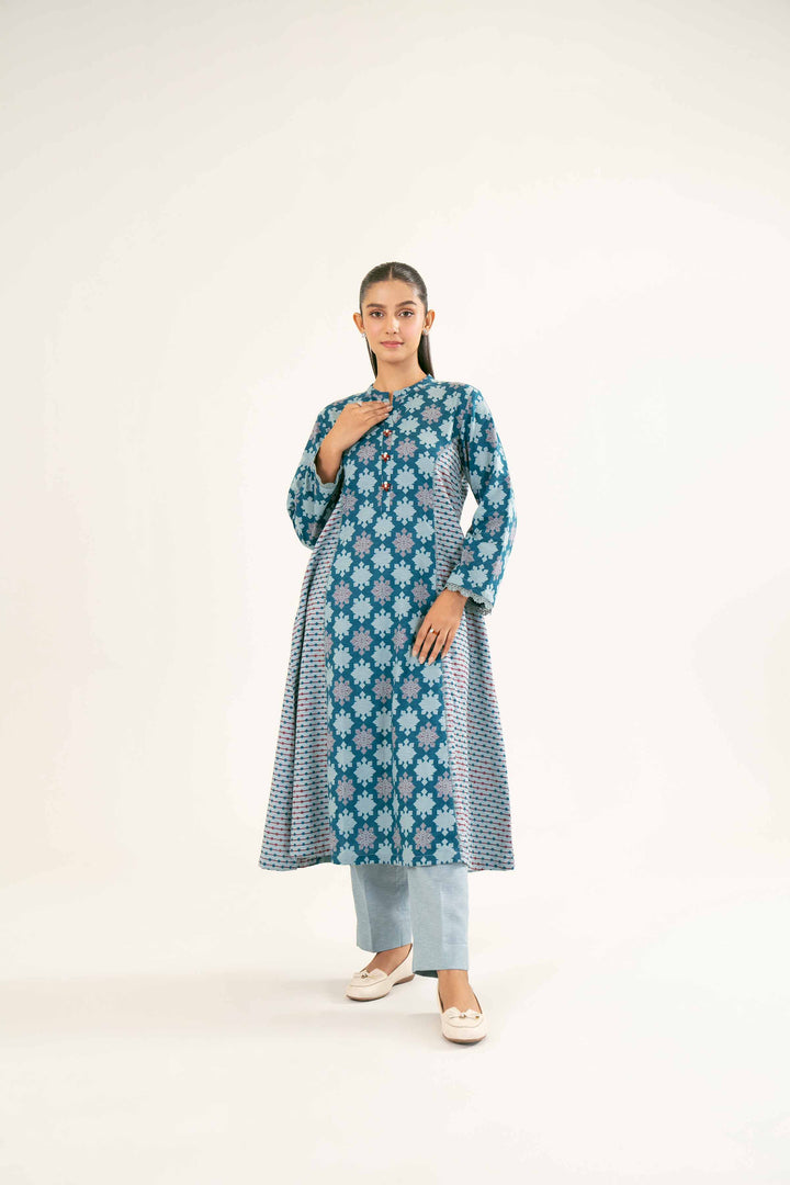 Printed Karandi Teal Suit