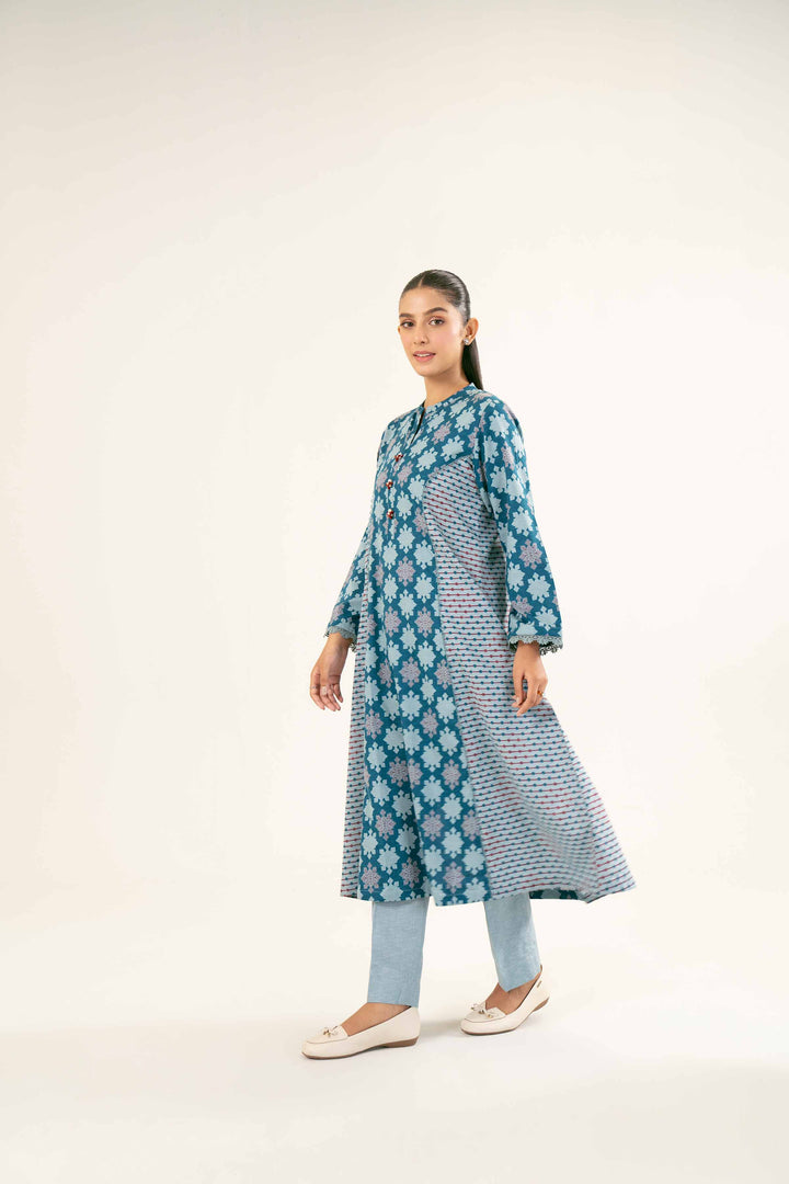 Printed Karandi Teal Suit