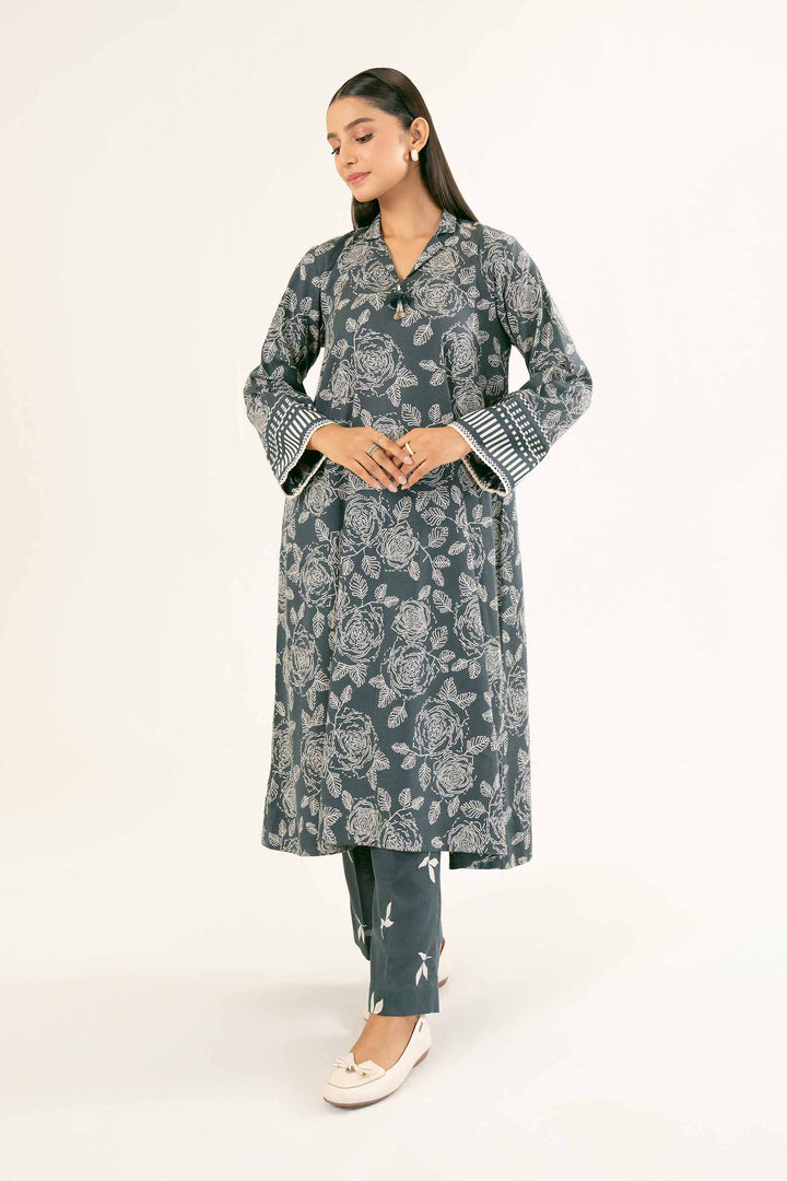 Printed Green Karandi Suit