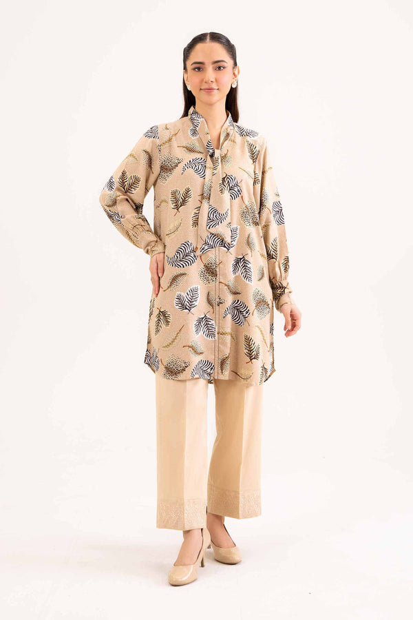 Linen Beige Printed Tunic