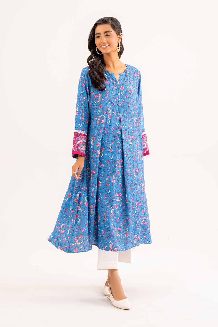 Linen Blue Printed Dress