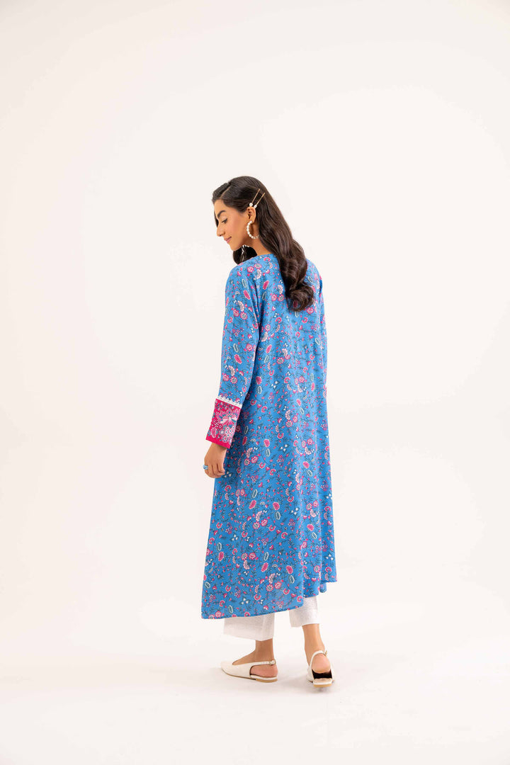 Linen Blue Printed Dress