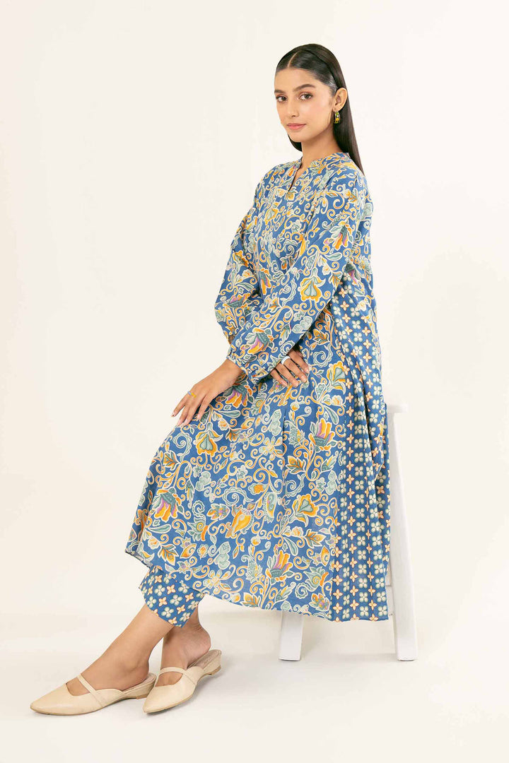 Printed Blue Karandi Suit