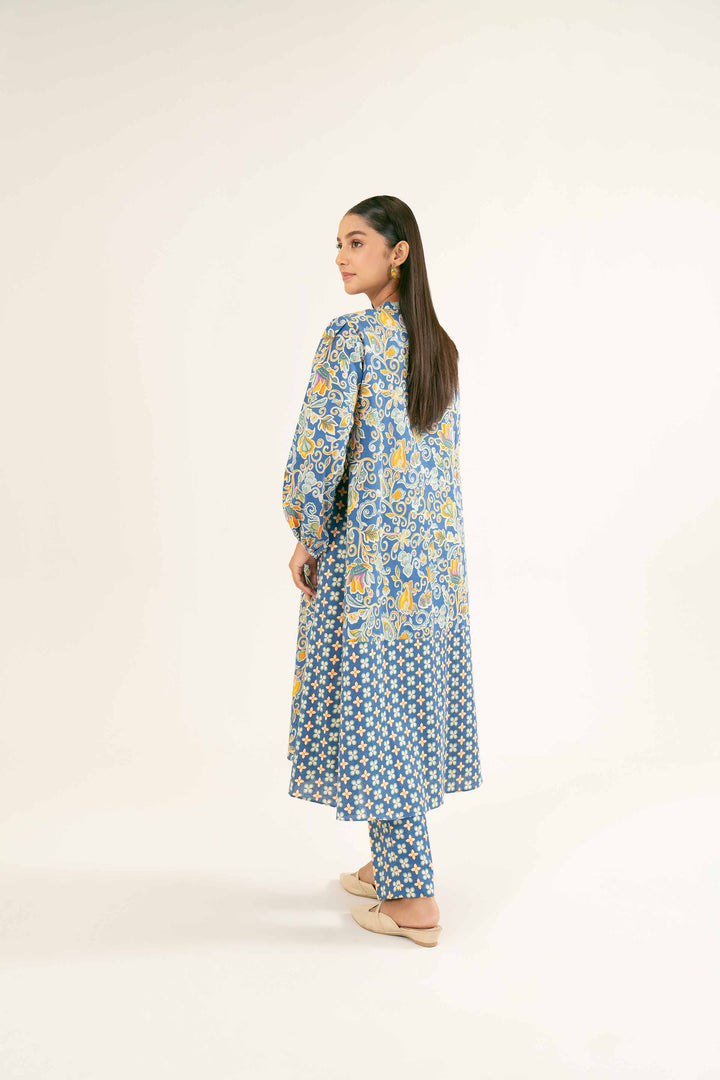 Printed Blue Karandi Suit