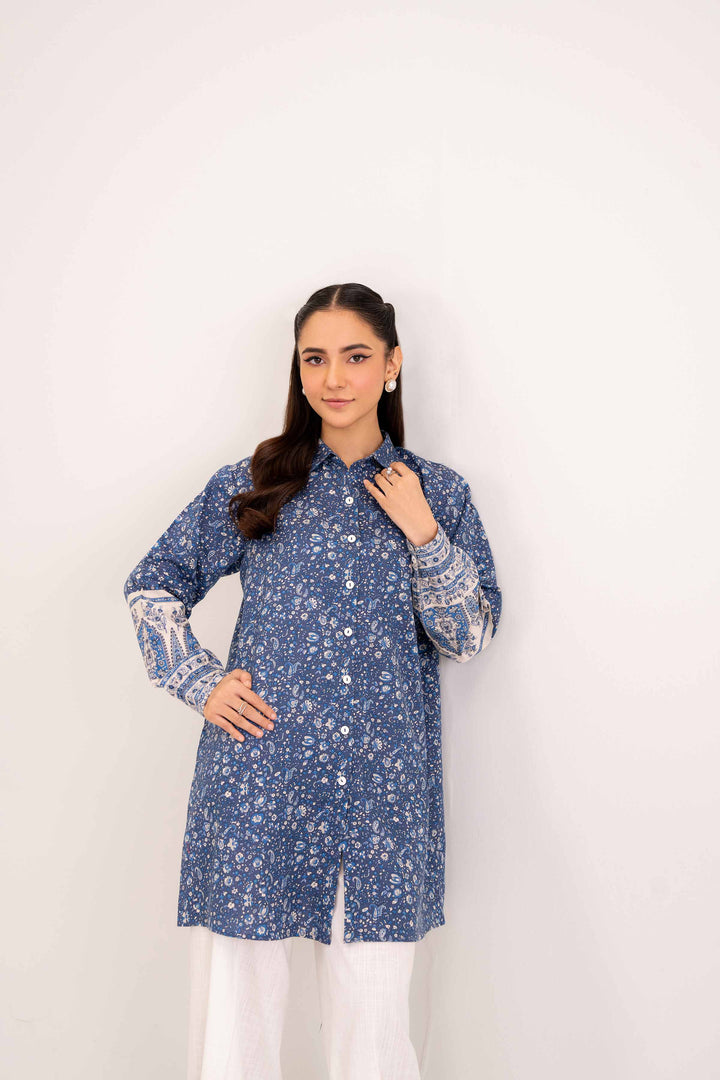 Karandi Blue Printed Tunic