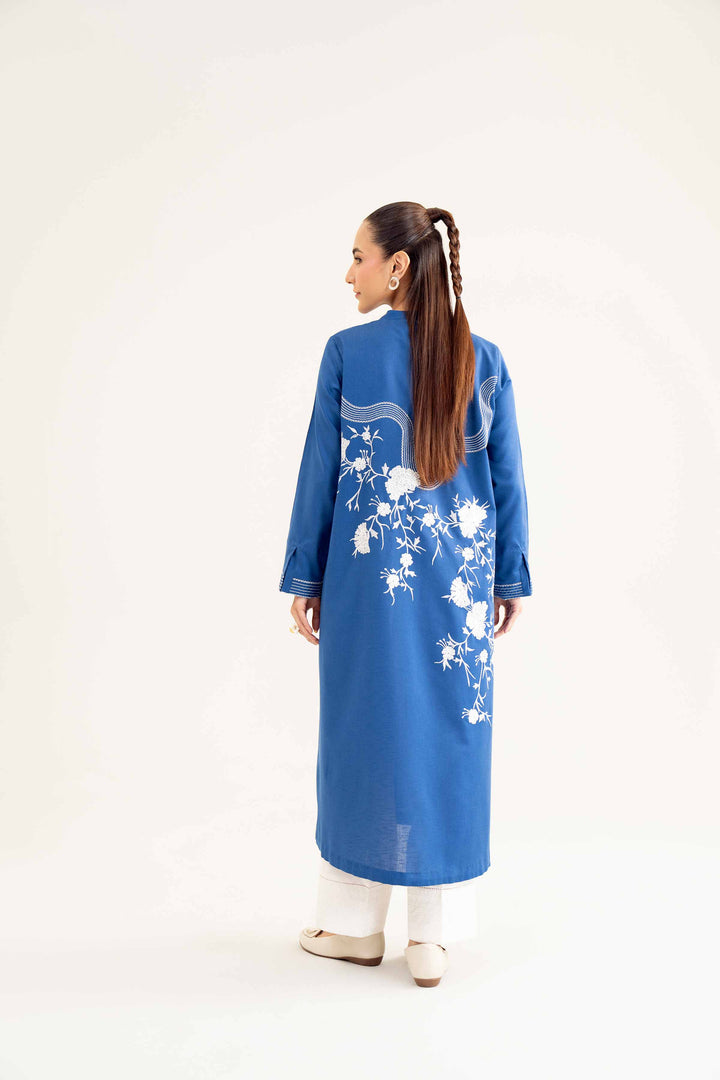 Blue Karandi Embroidered Winter Shirt