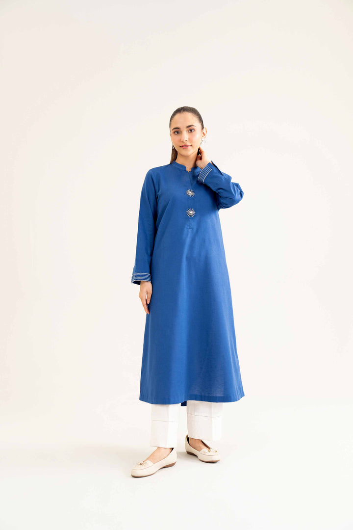 Blue Karandi Embroidered Winter Shirt