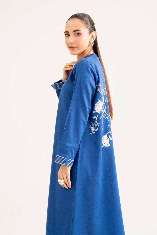 Blue Karandi Embroidered Winter Shirt