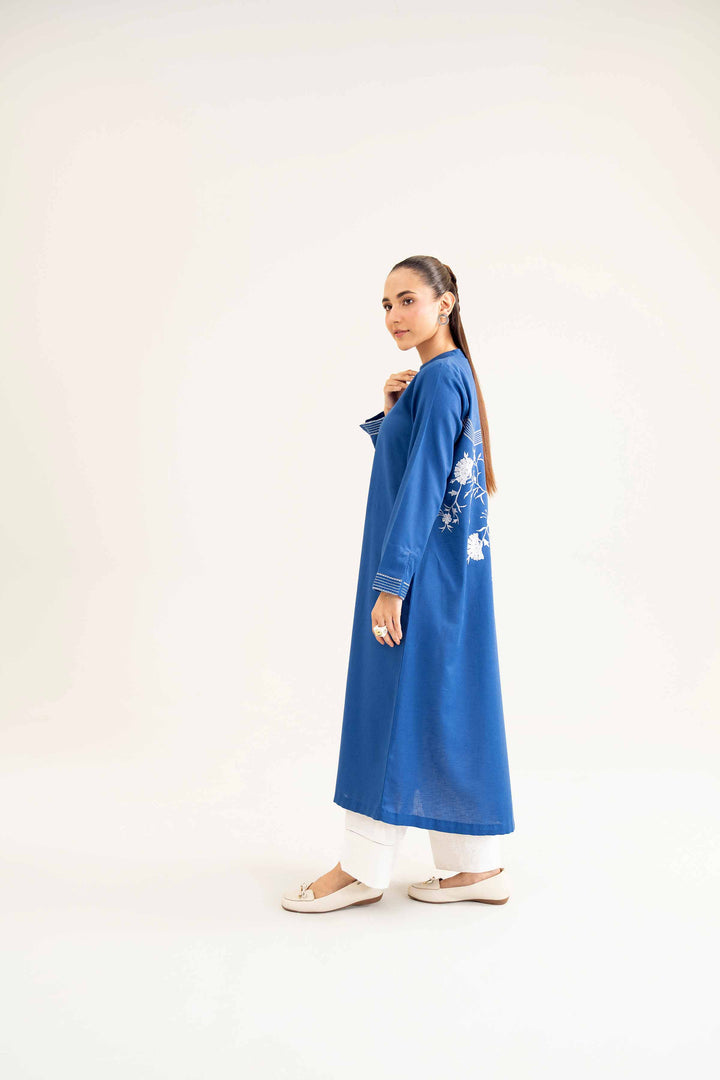 Blue Karandi Embroidered Winter Shirt