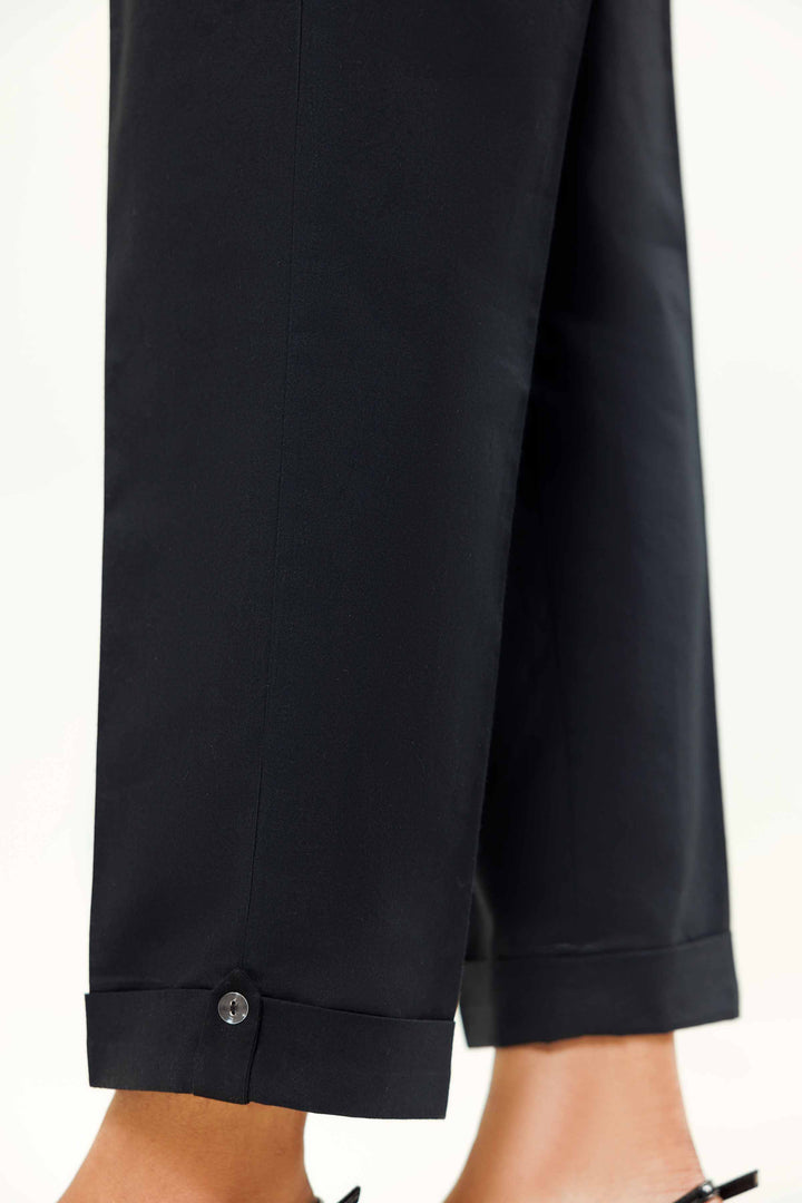 Black Cambric Basic Winter Trousers