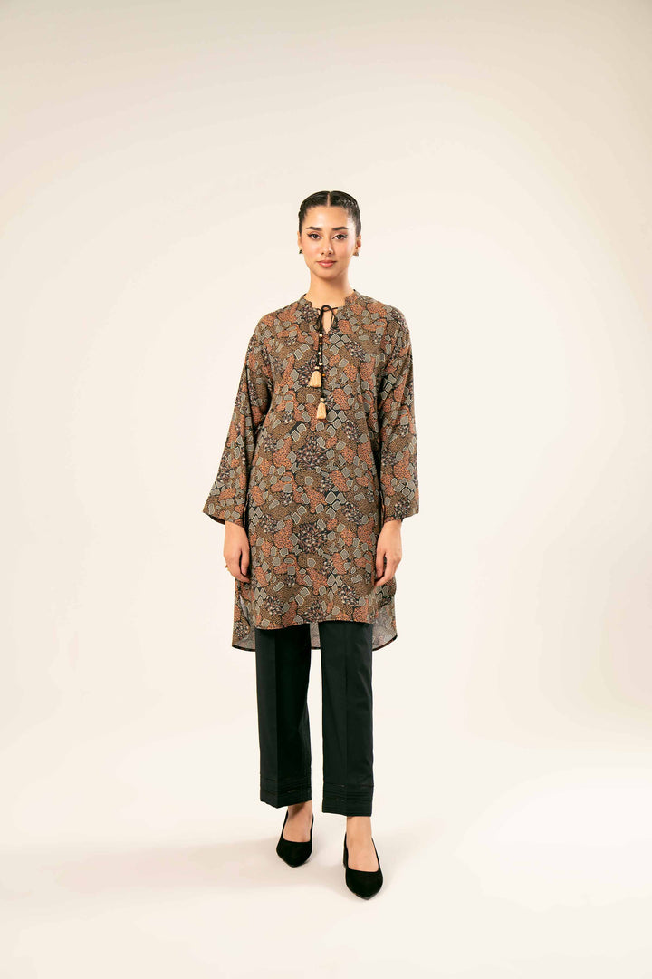 Linen Brown Printed Tunic