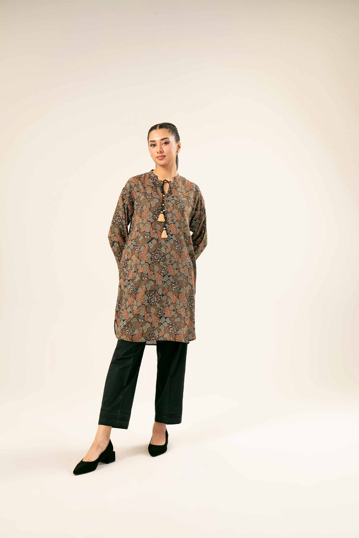 Linen Brown Printed Tunic