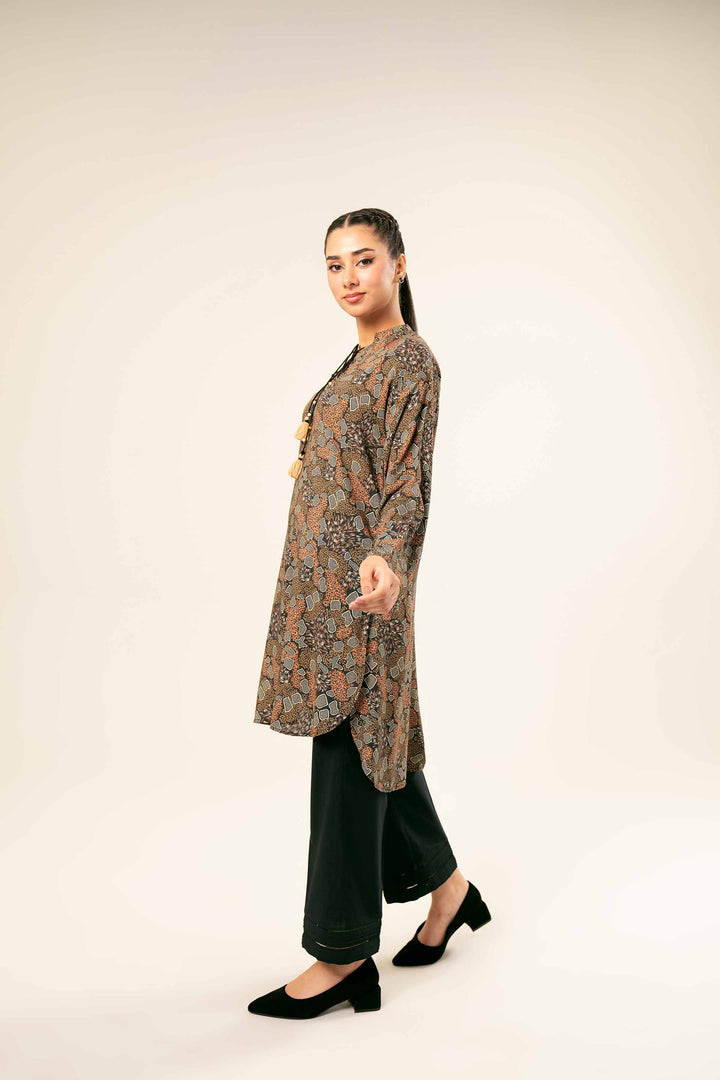 Linen Brown Printed Tunic